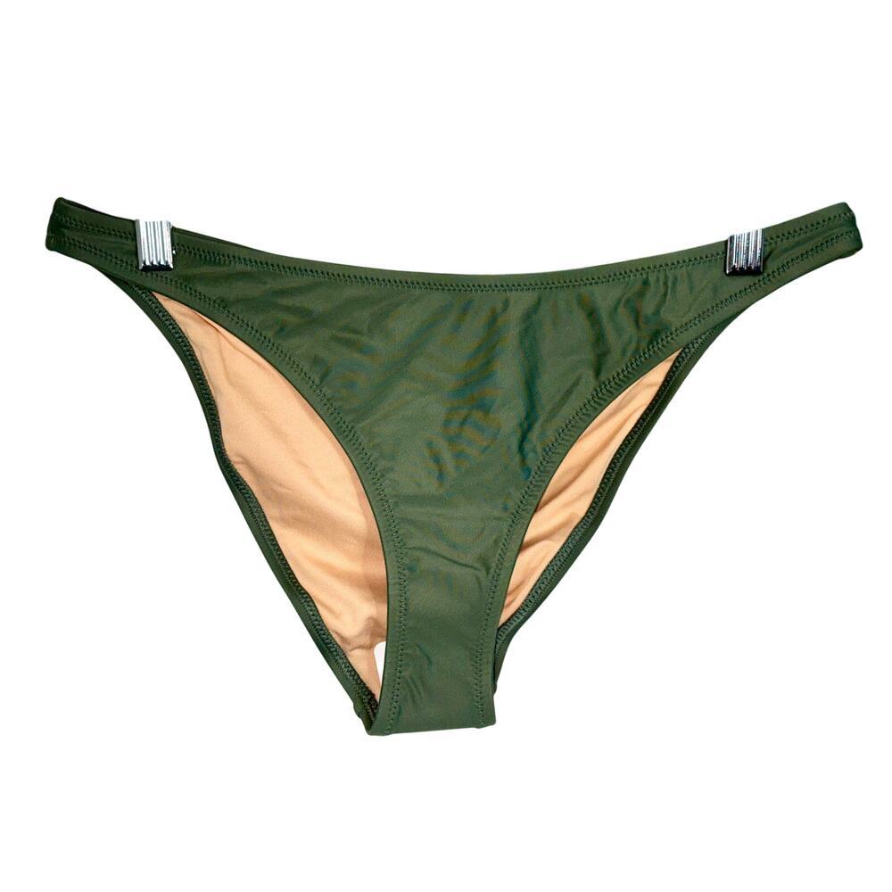 NWT J.Crew Heritage 1989 High-Leg Bikini Bottom Green Swim Bottoms Swimwear Sz M